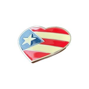 Puerto Rico flag heart belt buckle
